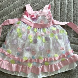 Adorable Polka Dot Dress with Pink Accents